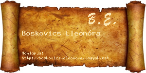Boskovics Eleonóra névjegykártya
